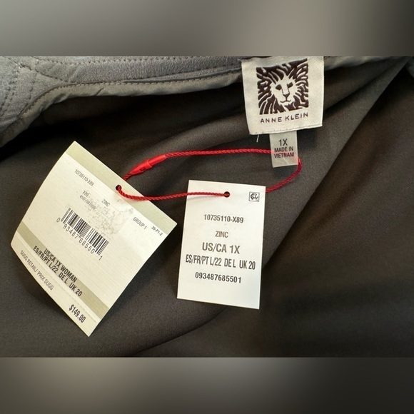 🩶Anne Klein Faux Suede Lightweight Bomber Jacket (1X) - Picture 9 of 10